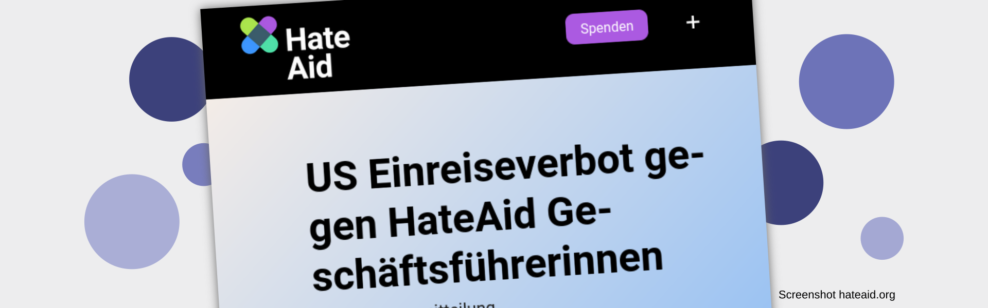 Grafik mit Screenshot von hateaid.org.